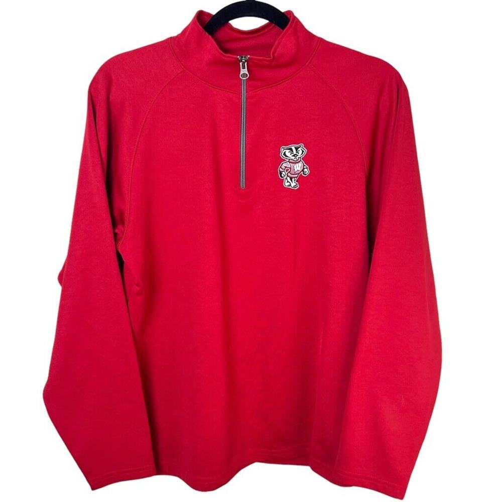 University of Wisconsin College Kids Bucky Badger 1/4 Zip Pullover Kids Sz 14-16